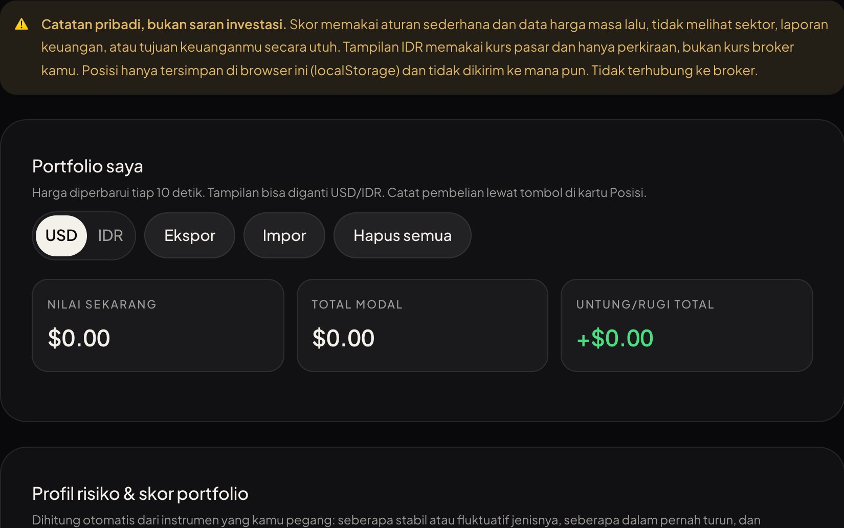 Portfolio page